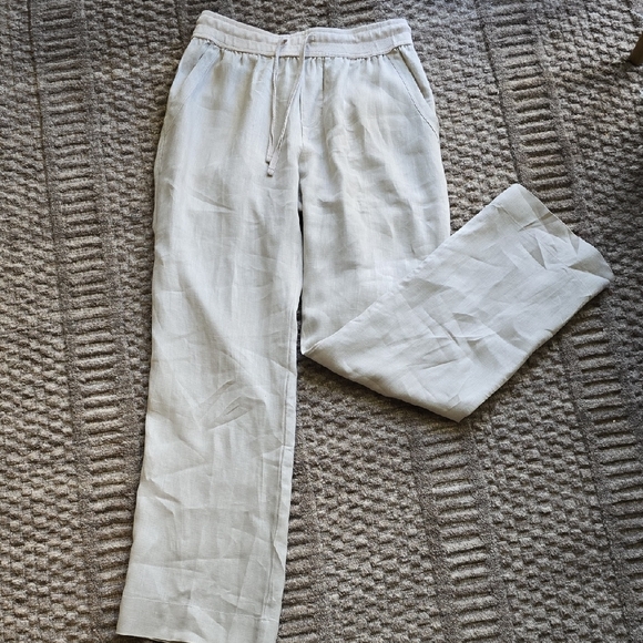 Elan Natural Linen Drawstring Pants - Picture 2 of 6